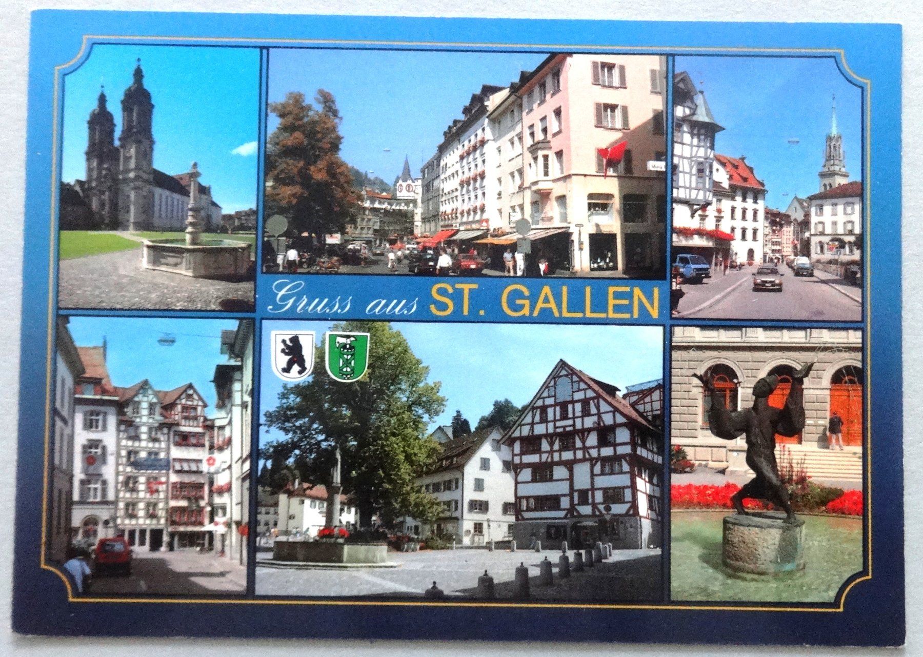 Cartoline postali: St. Gallen mit Barock-Kathedrale – Usato da Fétigny venduto da Billy2miny