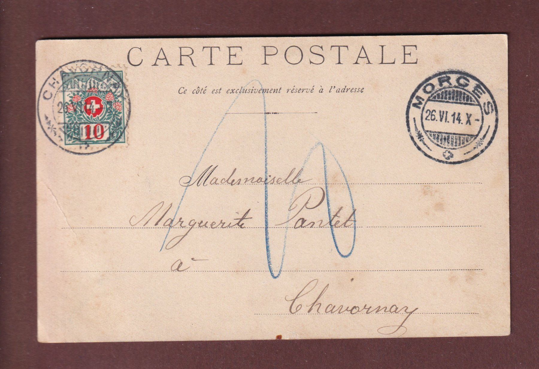 Cartes postales: Château de VUFFLENS - 1914 // pli // – D'occasion à Pully par nicecards-shop 1