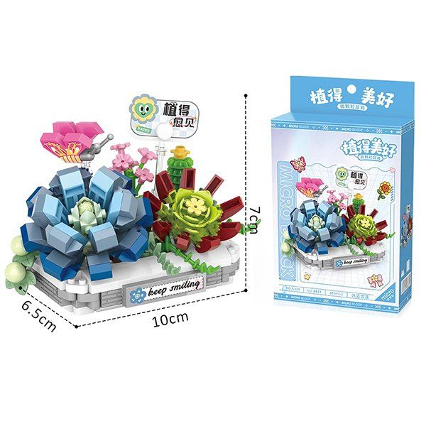 Kit di costruzioni: Blume im Topf: Keep Smiling / Mini-Bausteine – Nuovo e nell'imballaggio originale da Meisterschwanden venduto da Bigi1 2
