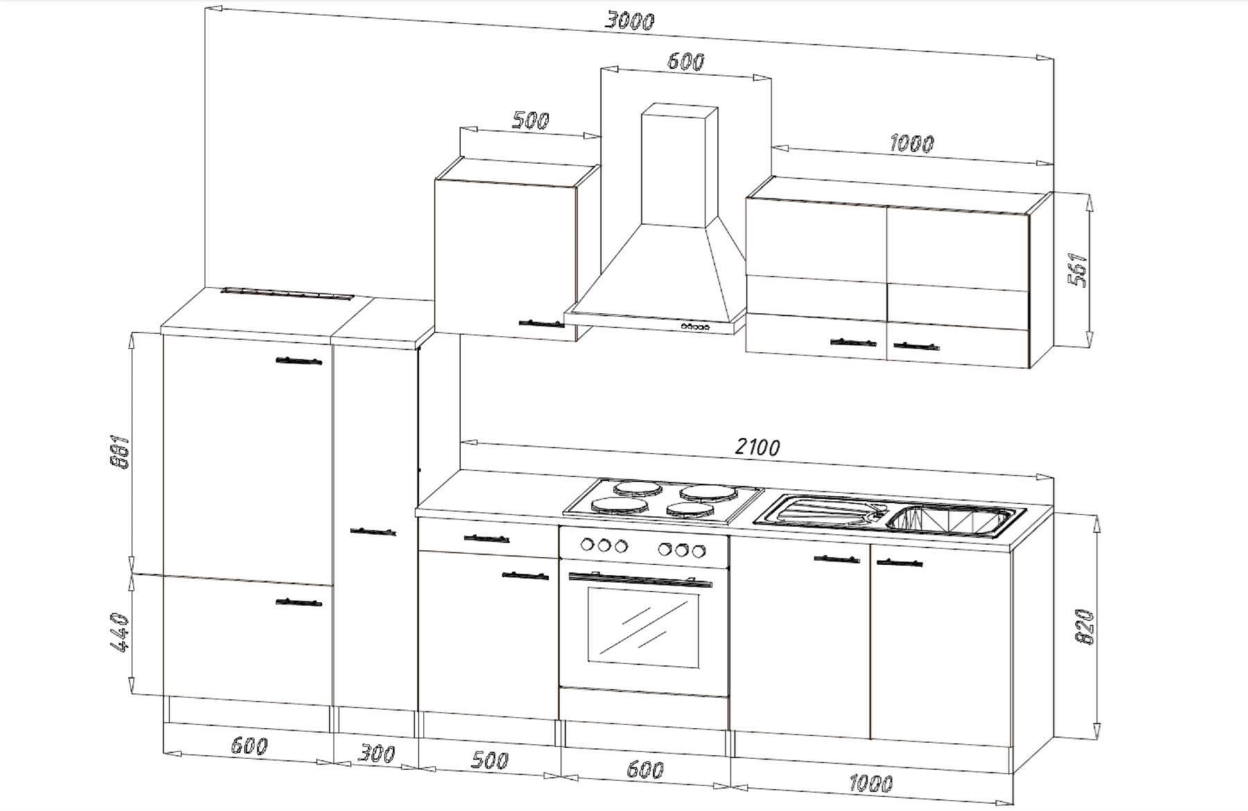 Cucine complete: 446 Küchenzeile Küchenblock 300cm E/SO/W - Küche Einbauküche – Nuovo e nell'imballaggio originale da Wallenwil venduto da toesstalvertrieb 8