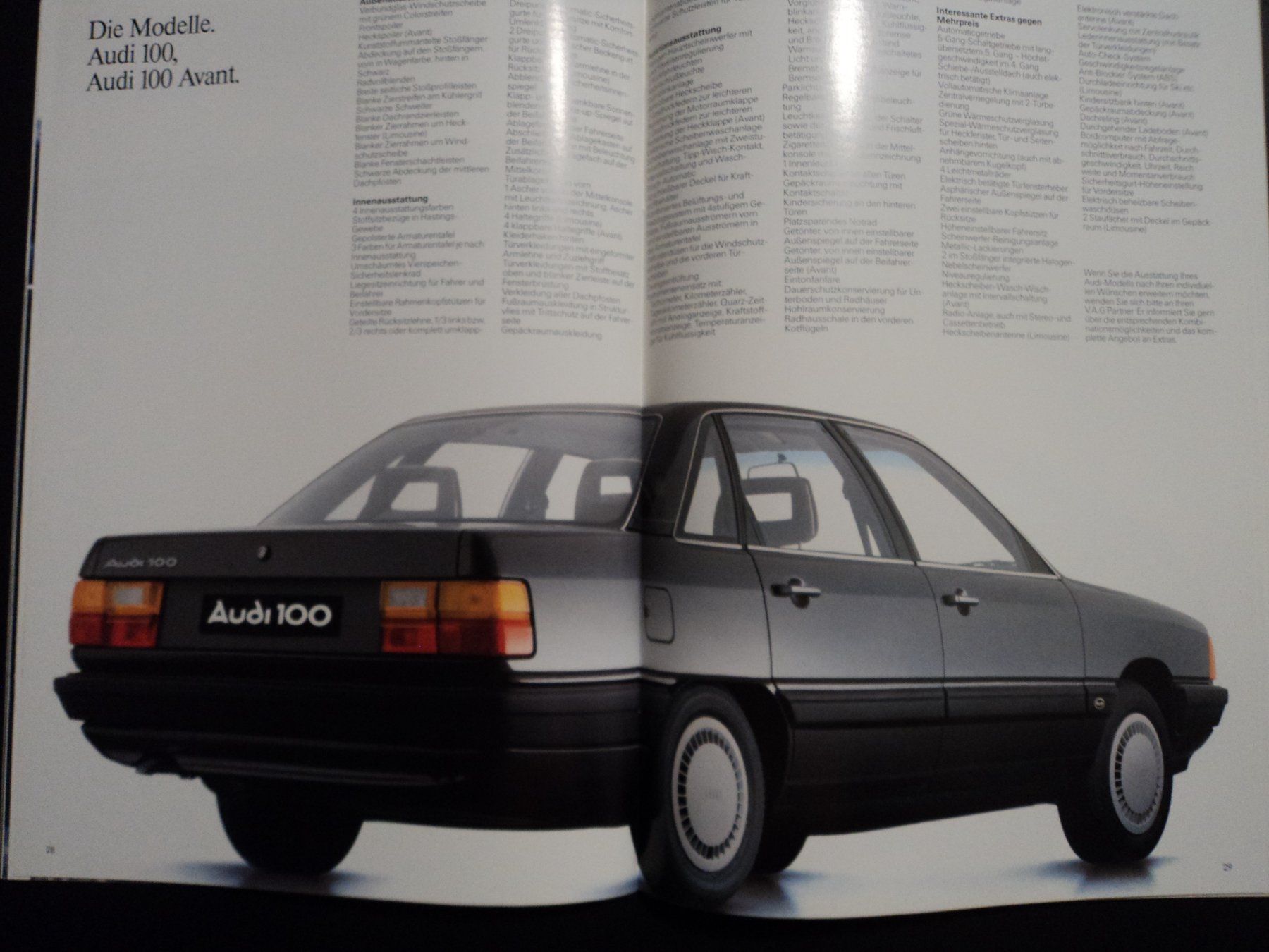Audi Documenti: Prospekt Audi 100 / 100 Avant 1987 – Usato da Schwarzenburg venduto da modelCARama