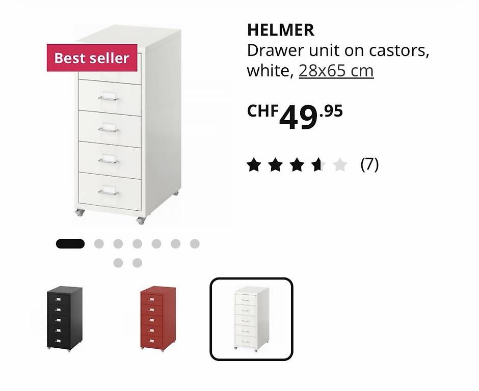Eléments de bureau: IKEA HELMER - Korpus  weiss – D'occasion à Zürich par tabeaaa1 3