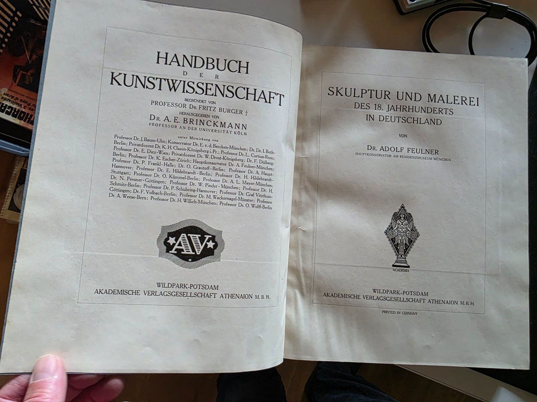 Bücher: Handbuch der Kunstwissenschaft Adolf Feulner 1929 – Gebraucht aus Walterswil BE von Lonitti 2