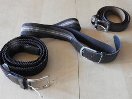 GÜRTEL 3 STUCK  ALLE 3 NEU,  DUNKEL BRAUN GRÖSSE 100,105