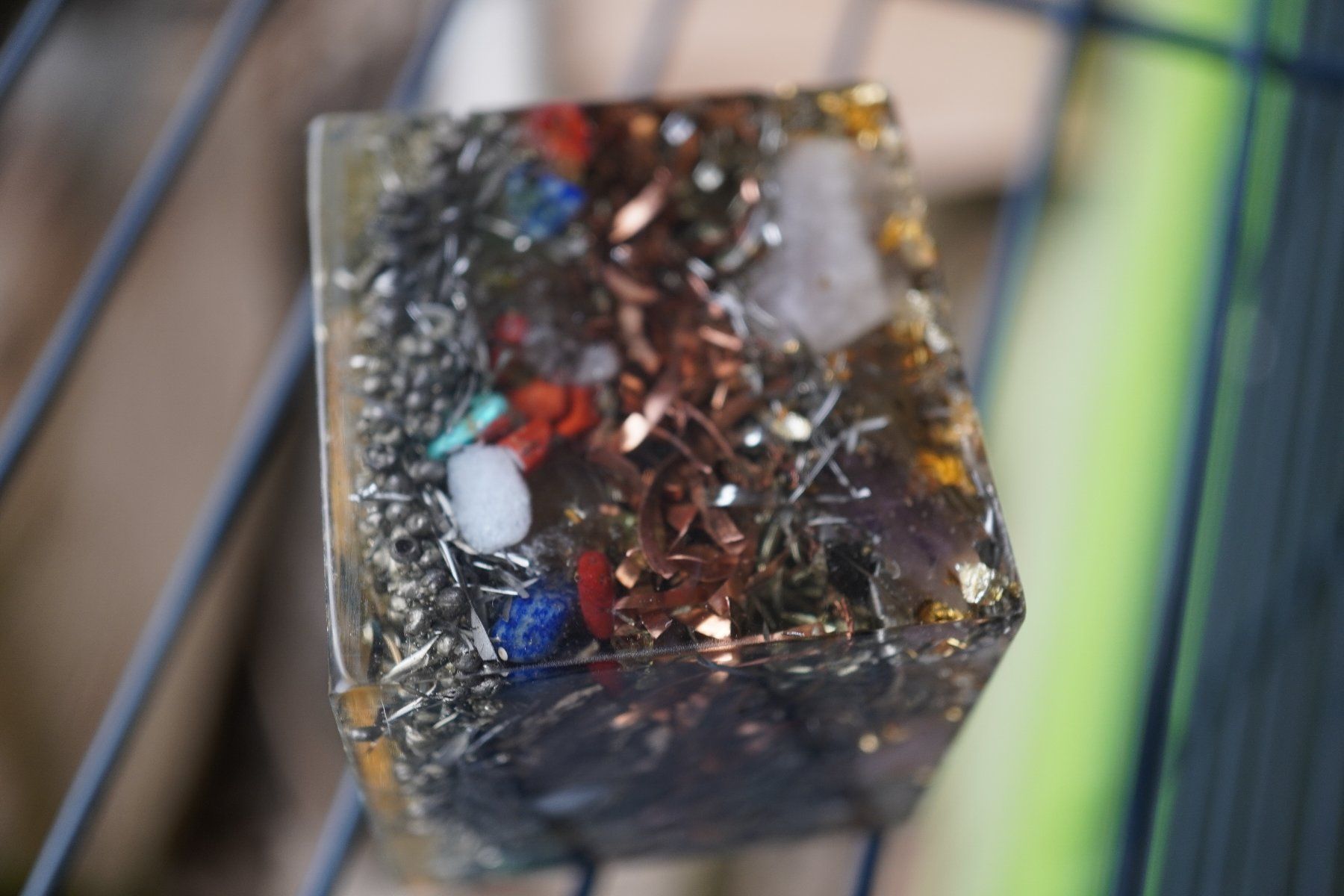 Pietre preziose: Orgonit Orgonite Würfel  Swiss  Made 50mm – Nuovo e nell'imballaggio originale da Eschenbach SG venduto da craniums 2