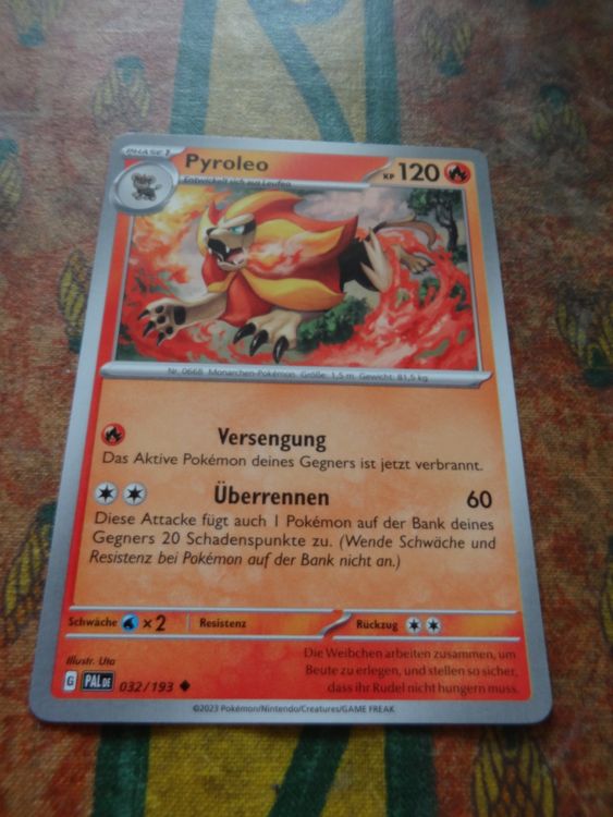POKEMON Pyroleo G PAL DE 032/193 KP120 2023 (D'occasion) à Romanel-sur ...