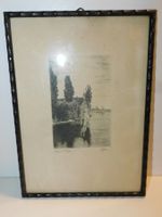Graphik Stein am Rhein antik signiert mit Rahmen  26 x 19 cm