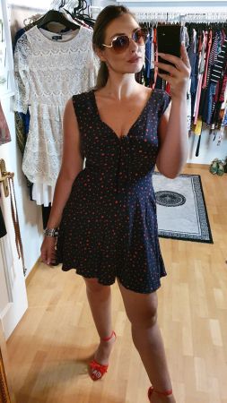 Vintage Paris  Heroines Punkte Gr.38   blau rot