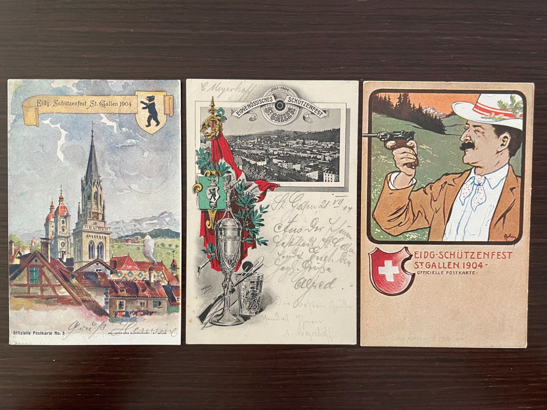 Ansichtskarten: ST. GALLEN Eidg. Schützenfest 1904, 9 Ansichtskarten – Gebraucht aus Wald ZH von TLILEF 3