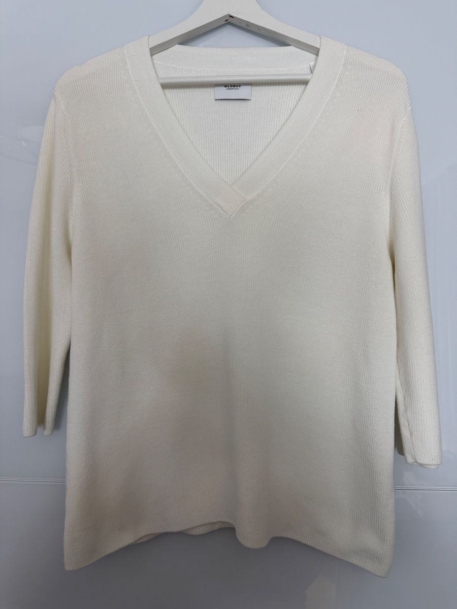 Globus T-shirt: Globus Strickpullover aus 100% Baumwolle in weiss Gr. M – Usato da Grenchen venduto da servet.t