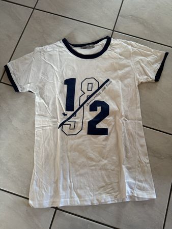 Abercrombie T-Shirt Gr. S weiss/blau Ringkragen