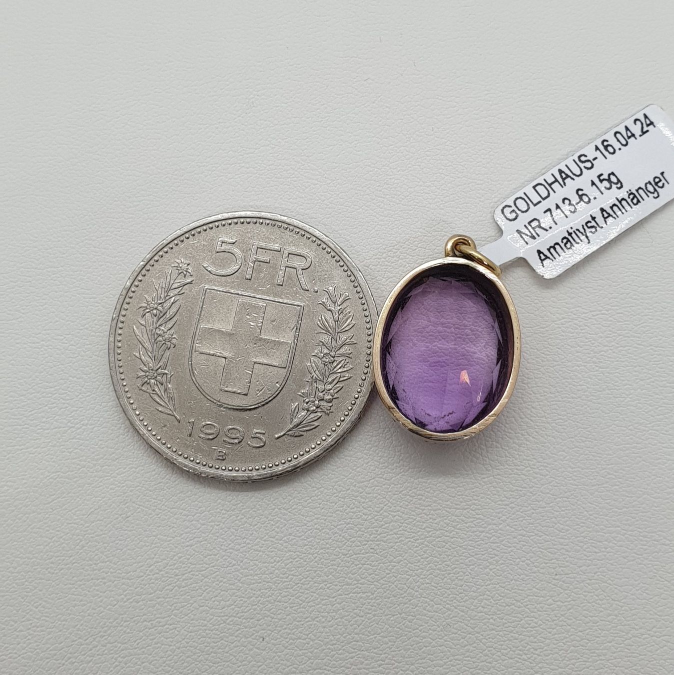 Ciondoli: Echt 18K Gold - Amethyst Anhänger – Usato da Luzern venduto da Luzern-Goldhaus 3