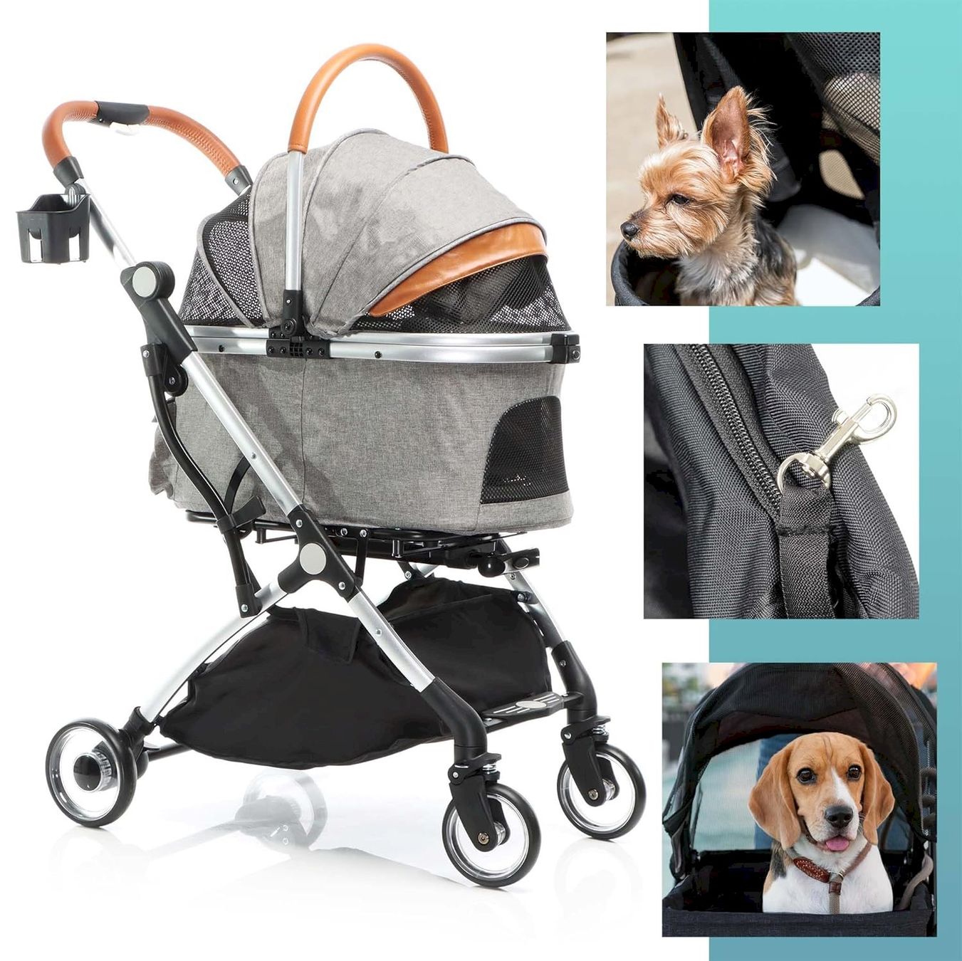 Käfige, Transport & Sicherheit: Fudajo 2in1 Hundewagen Grau – Neu und originalverpackt aus Bottighofen von zaap