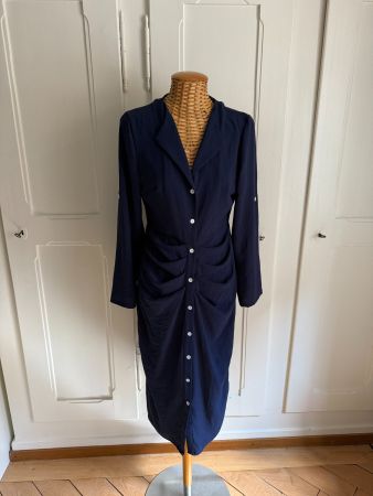 Blusenkleid dunkelblau fliessend 36
