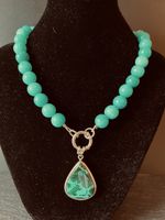 Azur Malachite & Amazonit Necklace Sterling Silver
