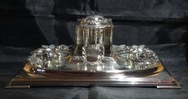✨ Encrier Art Nouveau – EPBM & cristal, début XXe siècle !