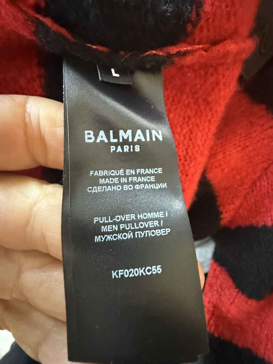 Balmain Maglioni & Felpe: Balmain Red & Black Striped Wool Jumper - Size Large – Usato da Zürich venduto da Jomed6 5