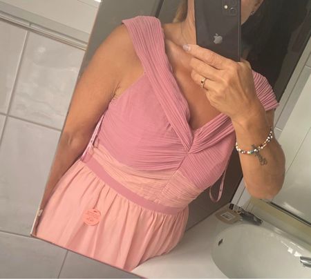 Elegantes Abendkleid Gr. 42 Rosé, Hochzeit, Taufe NEU