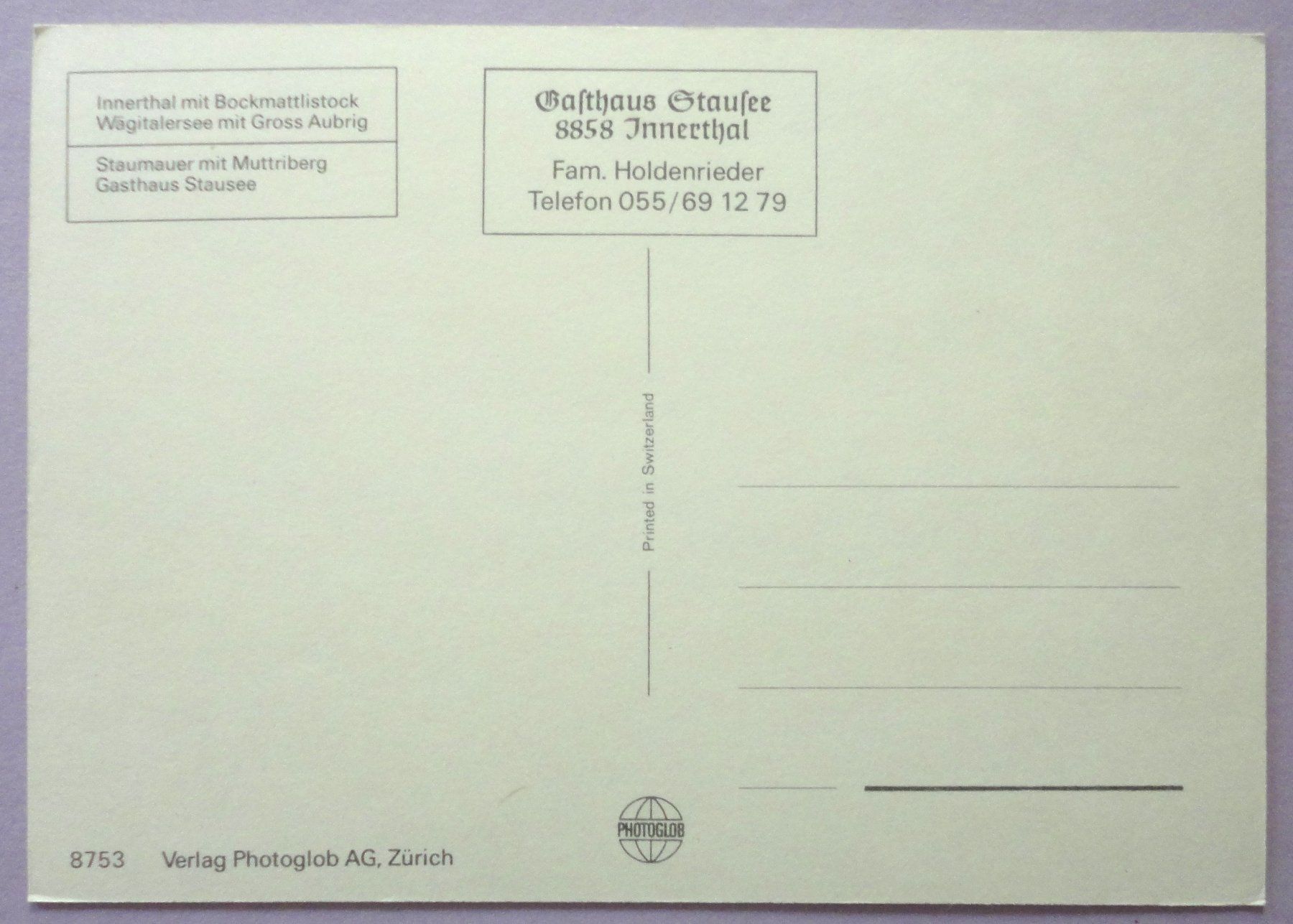 Cartoline postali: Wägital – Usato da Fétigny venduto da Billy2miny 1