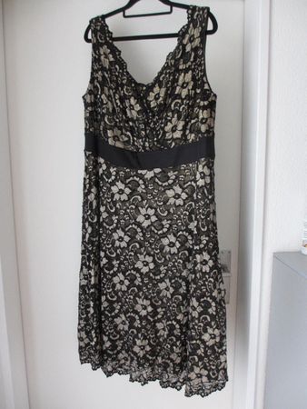 Elegantes Kleid Gold/Schwarz Gr. 50
