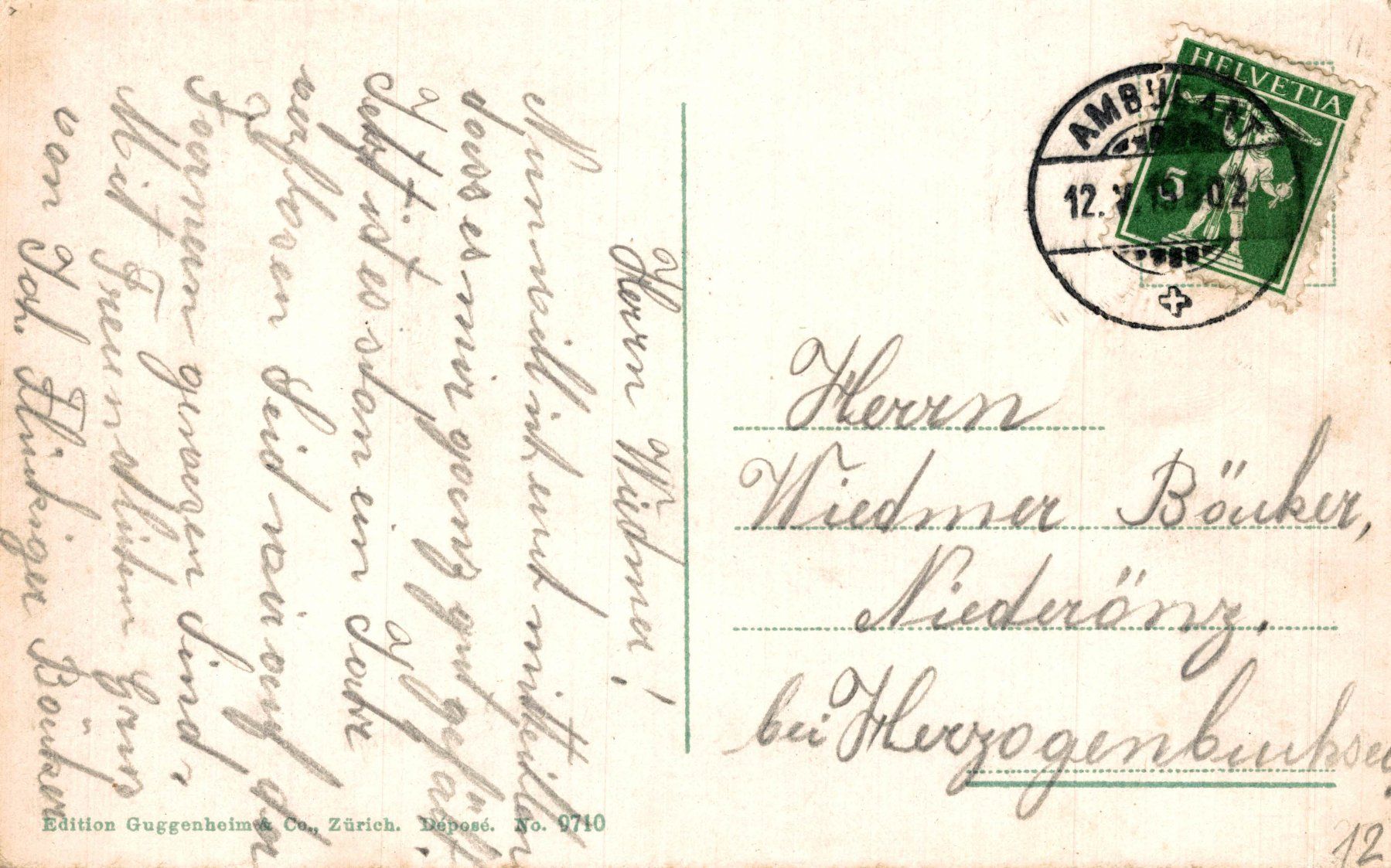 Cartoline postali: Huttwil. Bahnhofstrasse mit Hotel Bahnhof – Usato da Bronschhofen venduto da Astore 1
