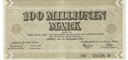 Hörde 100 Mil.Mark Serie FD 20.09.1923 VZ+-VZ++