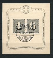 1943, Gedenkblock 100 Jahre Postm  W14, gestempelt, SBK 90.–