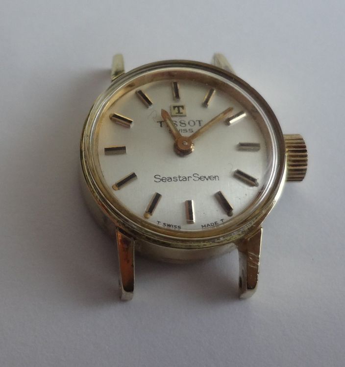 Montre Vintage Tissot Seastar Seven - Boîtier Plaqué Or 22mm - Mécanique à Remontage Manuel