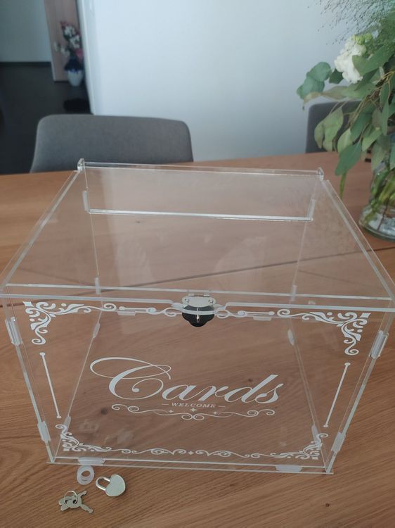 NCYP 32x15x23 Cm Goldene Glas Kartenbox Hochzeit Mi Produktbild-Vorschau 3