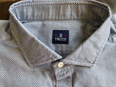 Edles Herrenhemd Truzzi, weiss-navy, Gr. L