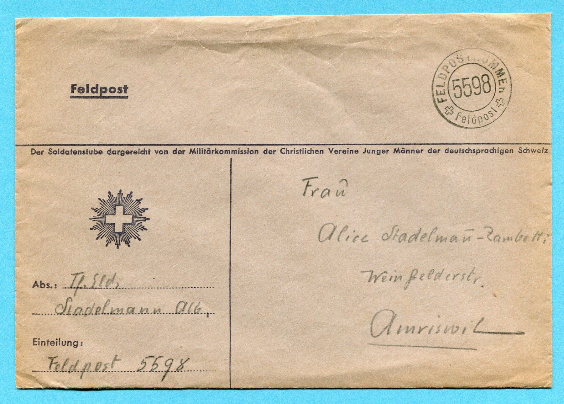 Tutti i francobolli: Brief mit Feldpostnummer 5598 – Usato da Opfikon venduto da Prophila