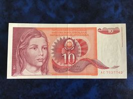 Jugoslawien 10 Dinar 1990