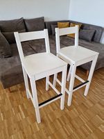 2x IKEA NORDVIKEN weiss Barstühle Barhocker mit Rückenlehne