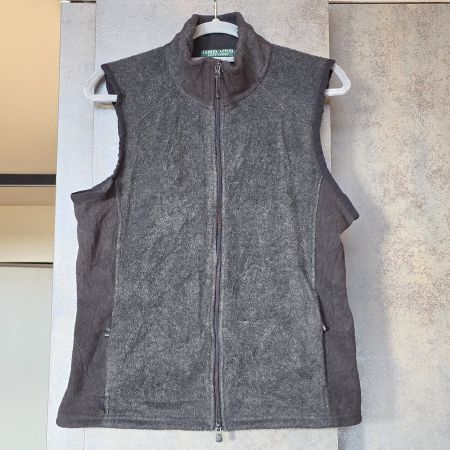 🐸 RALPH LAUREN ACTIVE GILET / WESTE L GRAU FLEECE