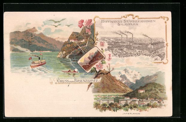 Cartoline postali: Litho Interlaken, Brienzersee, Webung f – Usato da Berlin venduto da bartko-reher