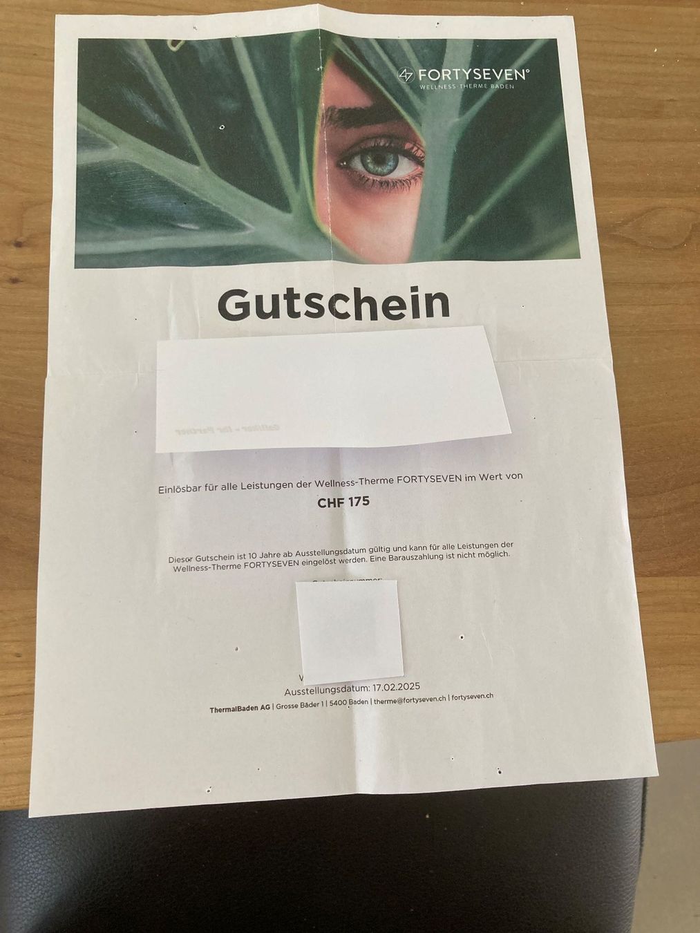 Buoni: Gutschein Fortyseven – Nuovo (secondo la descrizione) da Fehraltorf venduto da mayalotto