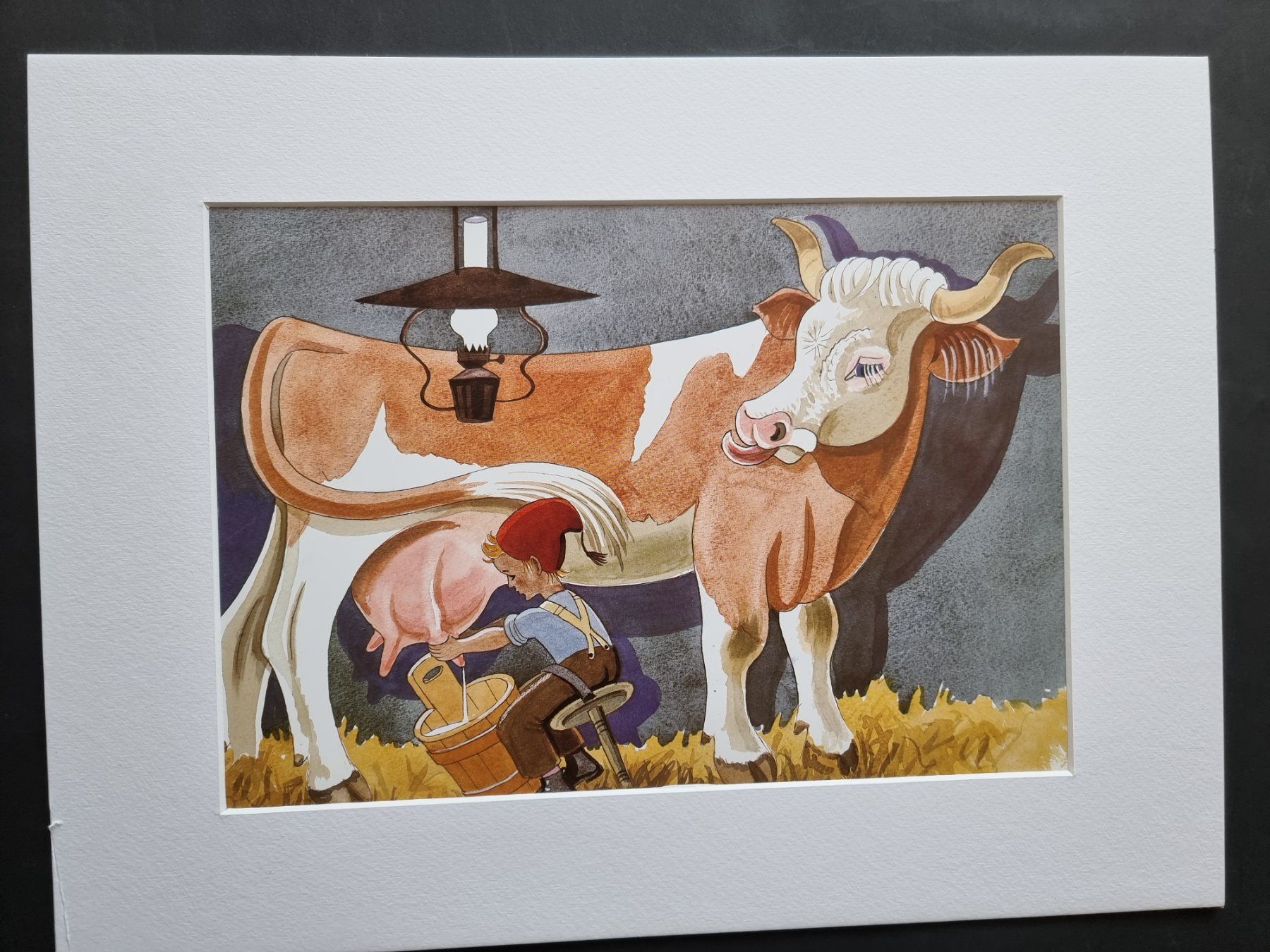 Poster & Bilder: DER BUEB VOM TRUEB BILD HINTER NEUWERTIGEM PASSEPARTOUT – Gebraucht aus Gersau von grafik-kunst 1