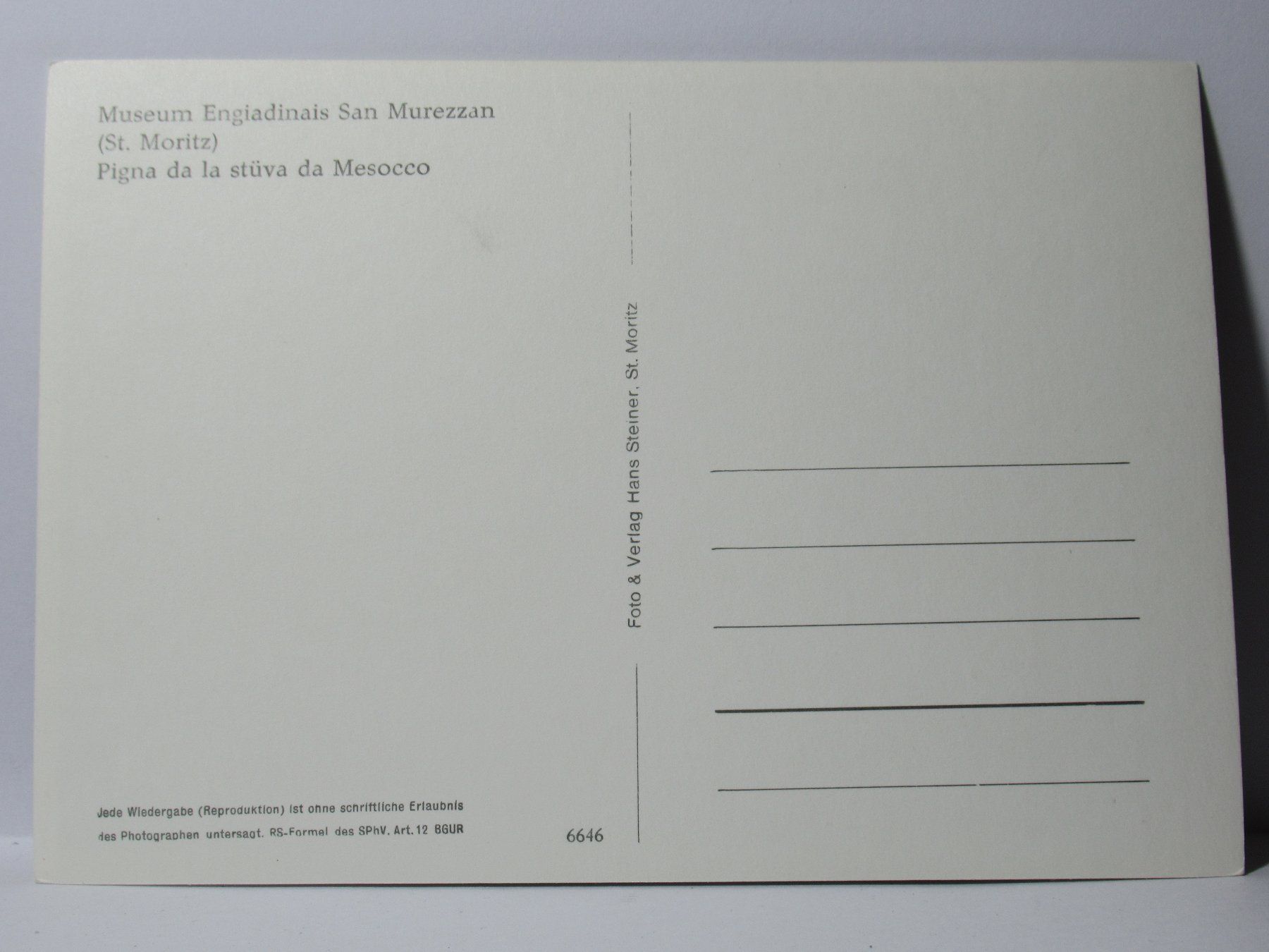 Cartoline postali: St. Moritz , Museum Engiadinais San Murezzan – Nuovo (secondo la descrizione) da Grenchen venduto da Bluemchen1900 1