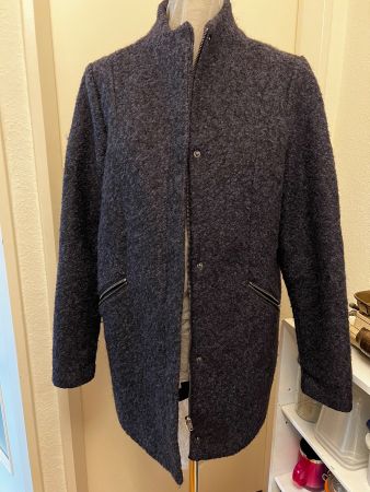 Gr. 40 Jacke, Woll-Mix dunkelblau, klassischer Schnitt