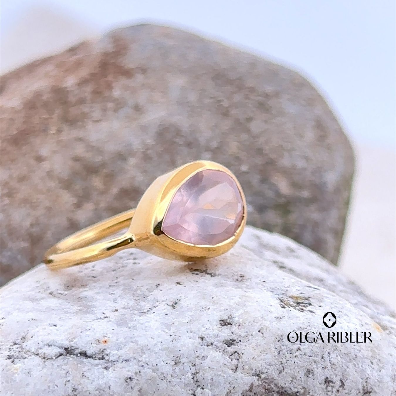Olga Ribler Anelli: Feiner Silber Ring 925 mit Rosenuarz Grösse 52 – Nuovo (secondo la descrizione) da Luzern venduto da Schmuckoutlet 5