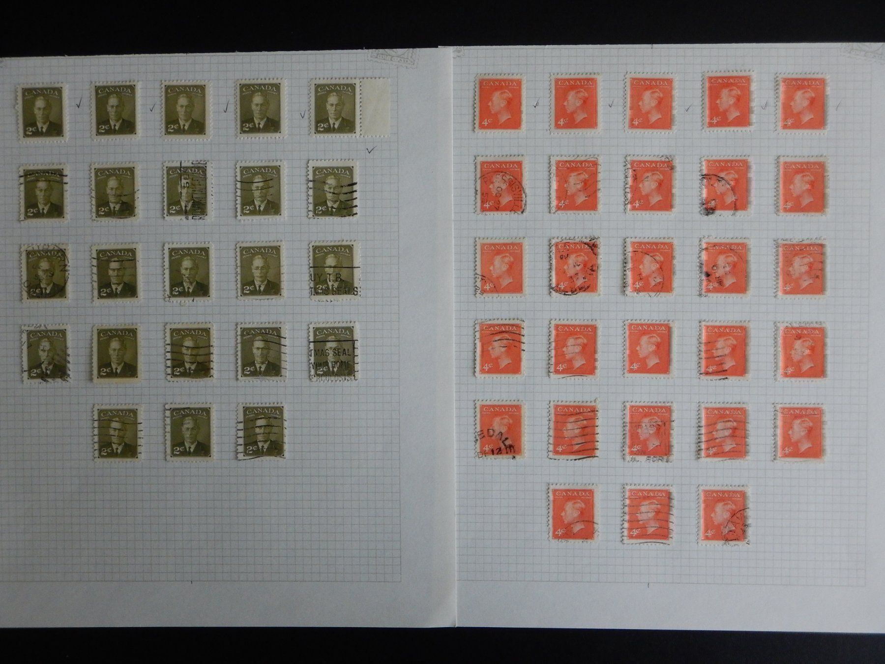 Alle Briefmarken: Kanada Lot um 1950 un durchsucht – Gebraucht aus Zürich von Muehlekauf 4