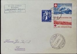 Brief Swissair Locarno-Roma 18.03.1940 mit Marken