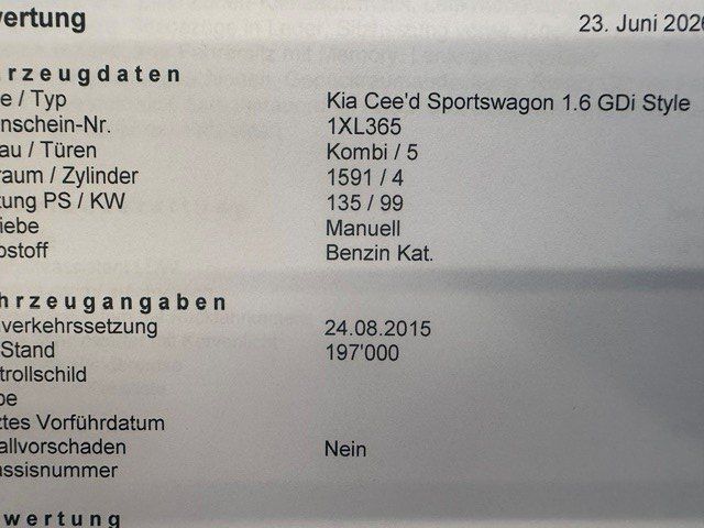 Kia Autos: KIA Ceed 1.6 GDI Kombi  manuel – Gebraucht aus Oberriet SG von jeepv8 7