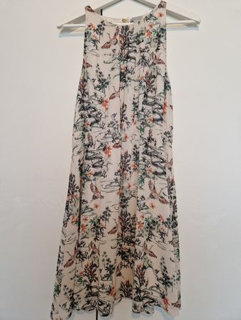 Sommerliches Kleid mit Kranichmuster, Grösse 38 von H&M