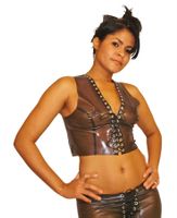 Latex Top mit Ösen zum Schnüren -  Gr. L