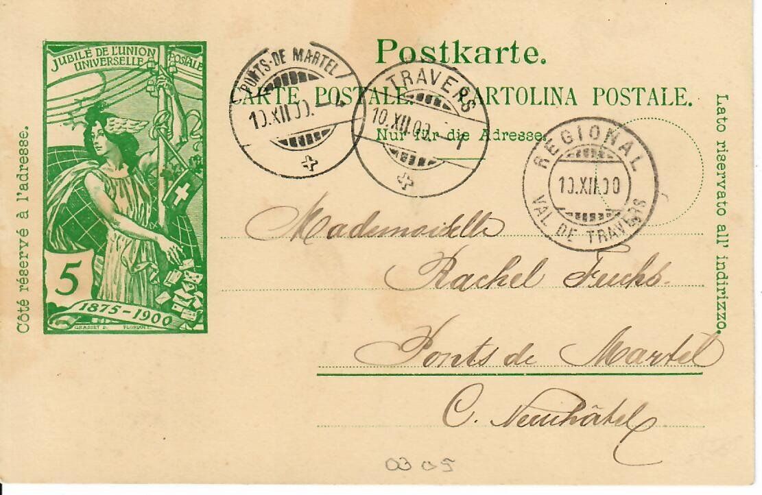 Tutti i francobolli: PK 1900 - Regional Val de Travers – Usato da Hochdorf venduto da Ziegel-16