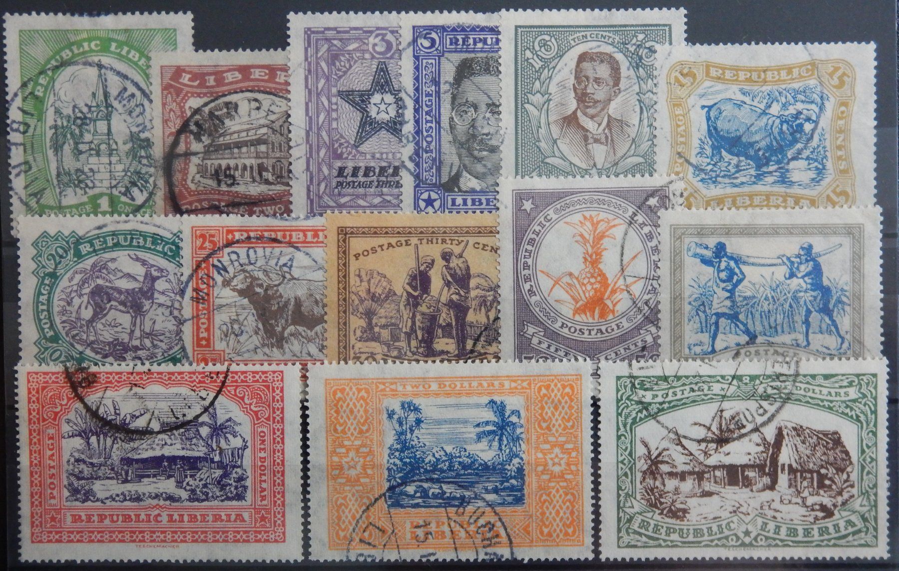 Alle Briefmarken: Liberia Kat. 233-245 gest. 1923 – Gebraucht aus Zürich von Muehlekauf