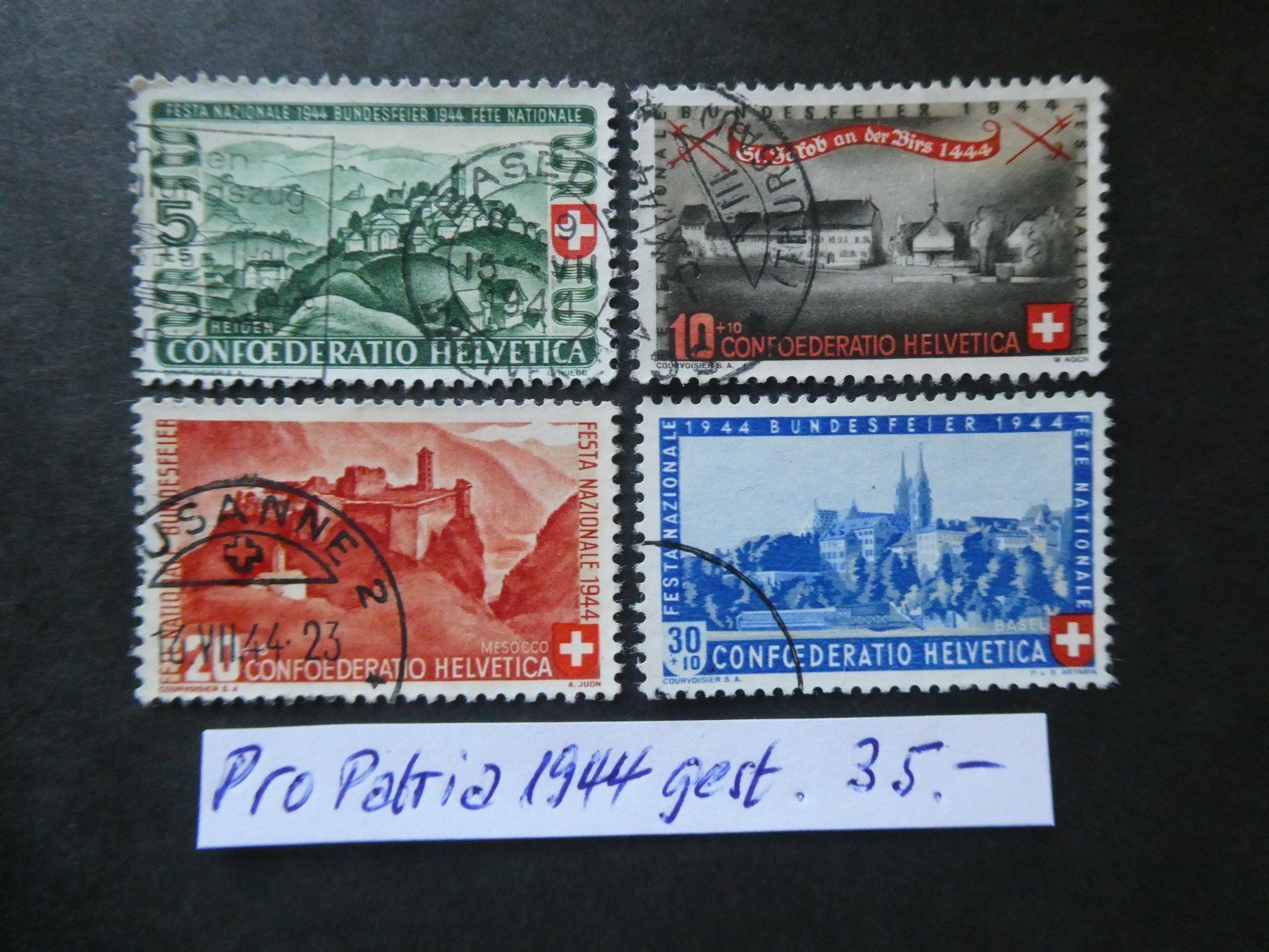 Alle Briefmarken: Pro Patria 1944 gestempelt – Gebraucht aus Lausen von Herbamare01