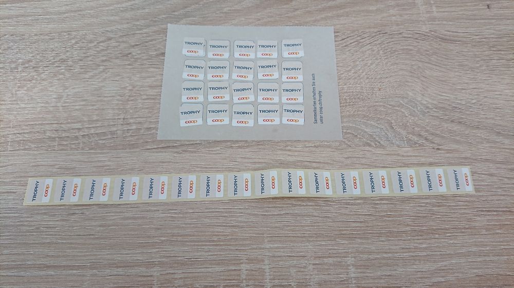 1 volle Coop Trophy Karte Kuhn Rikon und 16 Aufkleber (Neu (gemäss ...