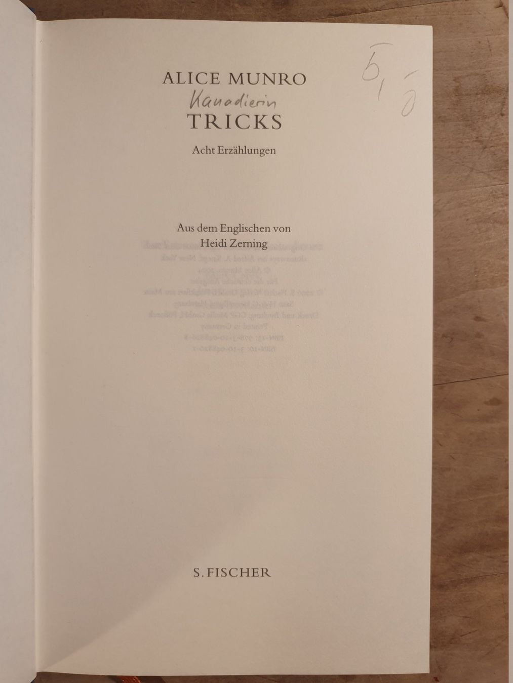 Libri: Tricks Alice Munro Fischer – Usato da Zürich venduto da loosebone 1